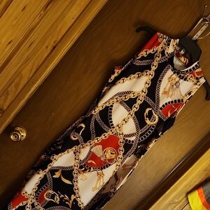 SHEIN Red and Black Chain Print Maxi Dress